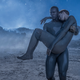 Abubakar Salim and Amanda Collin in Raised by Wolves.
